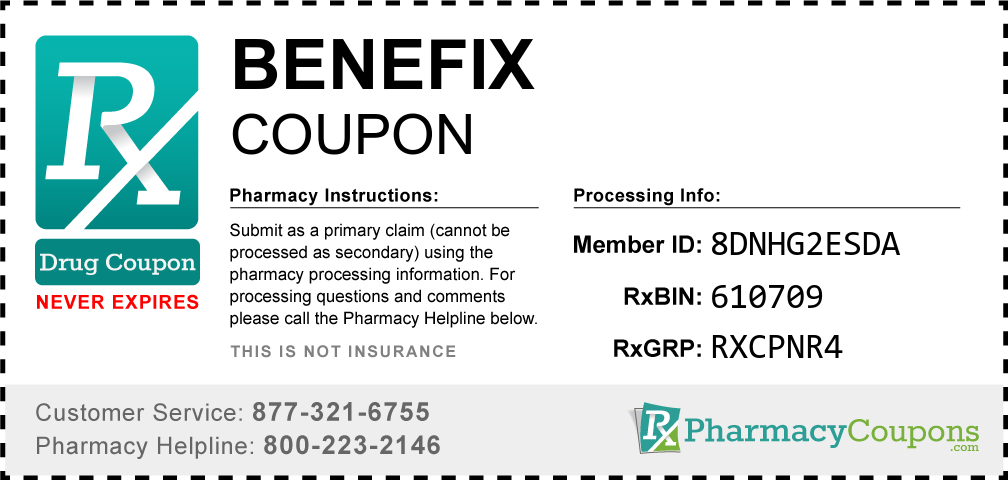 Benefix Prescription Drug Coupon with Pharmacy Savings