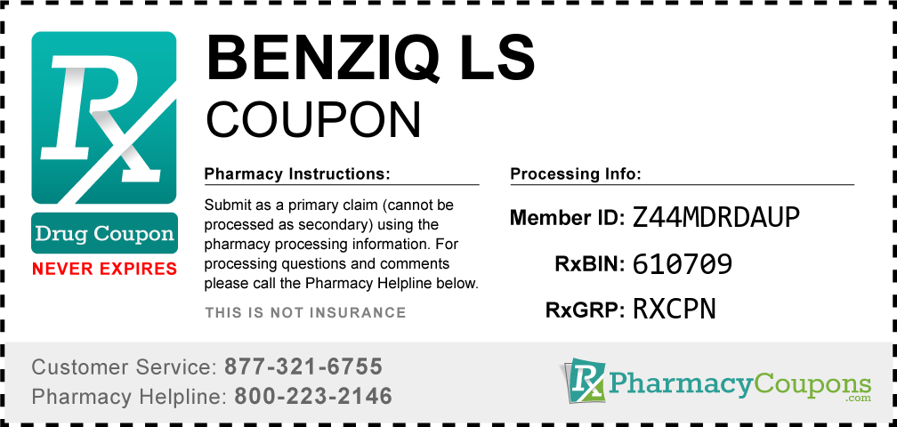 Benziq ls Prescription Drug Coupon with Pharmacy Savings