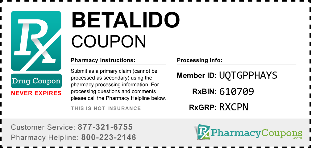 Betalido Prescription Drug Coupon with Pharmacy Savings
