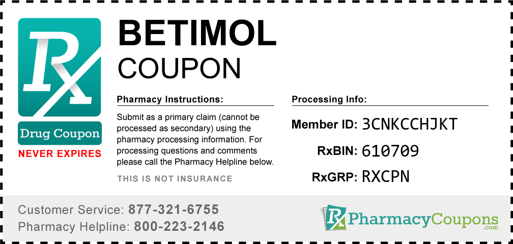 Betimol Prescription Drug Coupon with Pharmacy Savings
