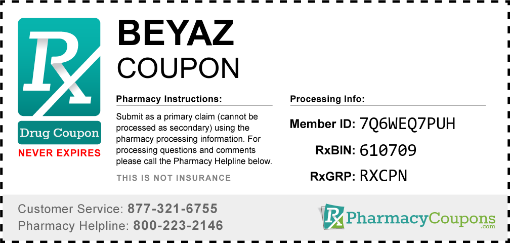 Beyaz Prescription Drug Coupon with Pharmacy Savings
