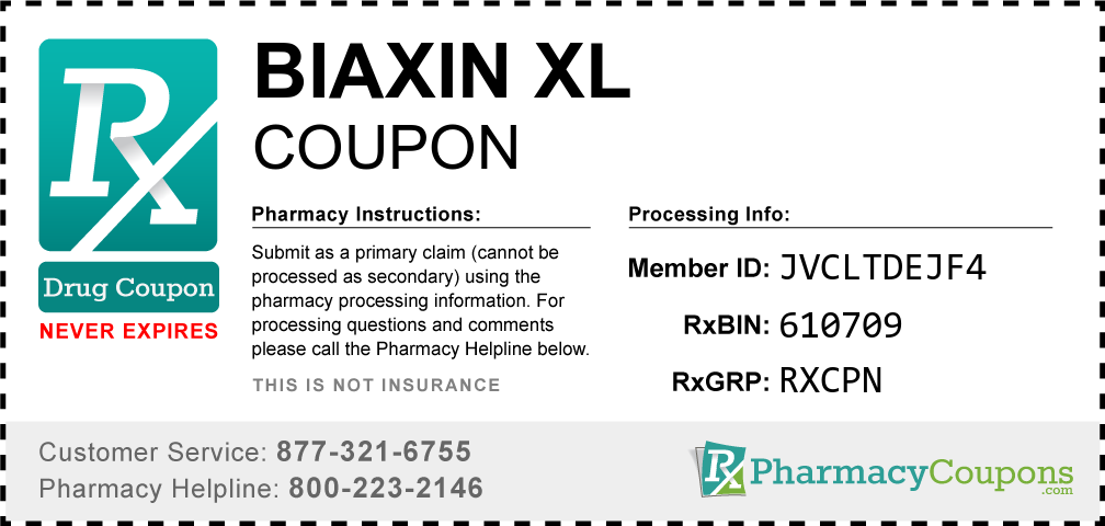 Biaxin xl Prescription Drug Coupon with Pharmacy Savings
