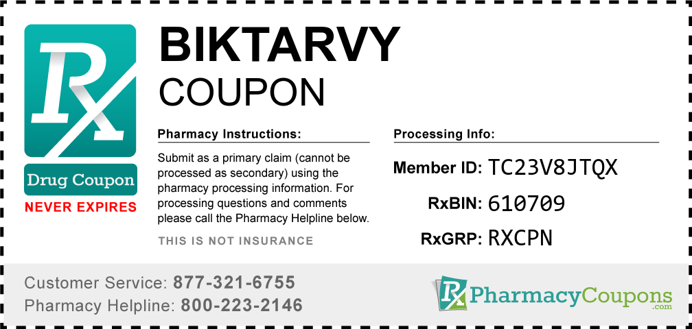 Biktarvy Prescription Drug Coupon with Pharmacy Savings