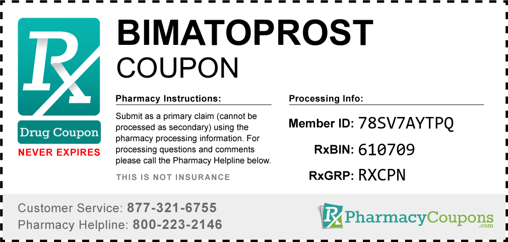 Bimatoprost Prescription Drug Coupon with Pharmacy Savings