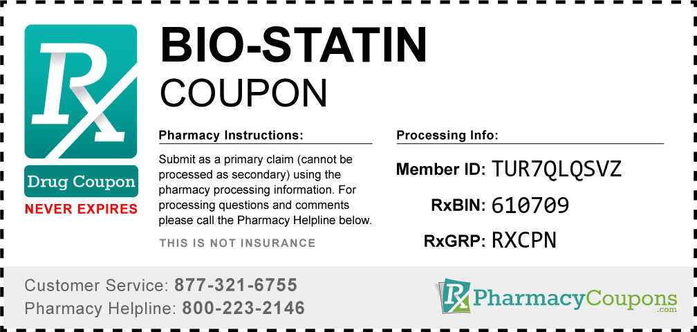 Bio-statin Prescription Drug Coupon with Pharmacy Savings