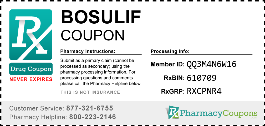 Bosulif Prescription Drug Coupon with Pharmacy Savings
