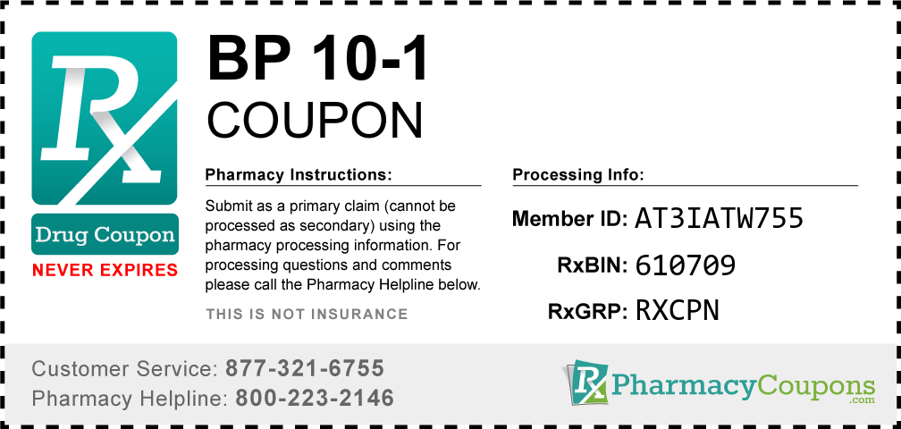 Bp 10-1 Prescription Drug Coupon with Pharmacy Savings