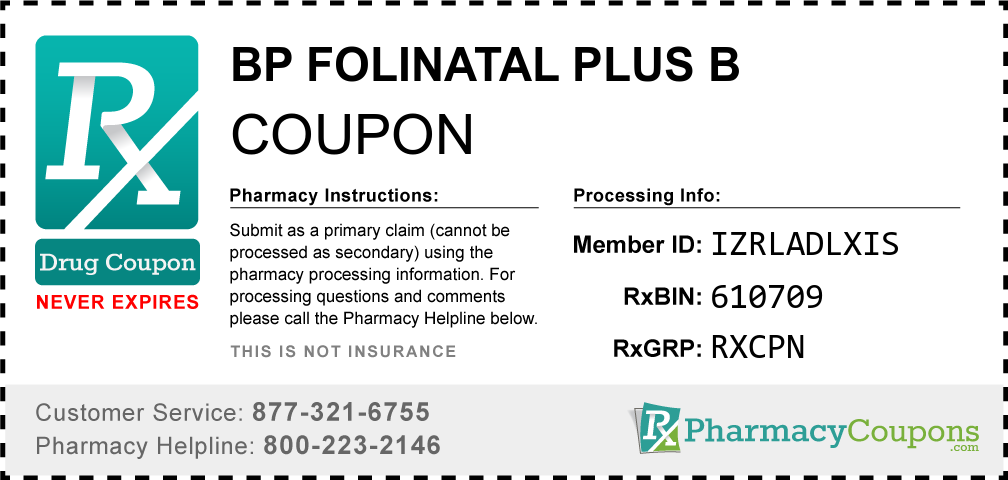 Bp folinatal plus b Prescription Drug Coupon with Pharmacy Savings