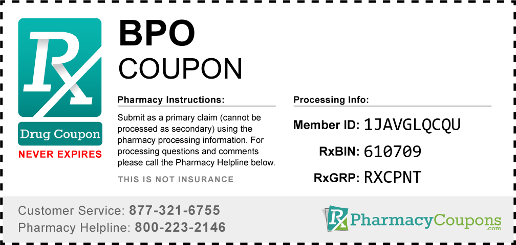 Bpo Prescription Drug Coupon with Pharmacy Savings