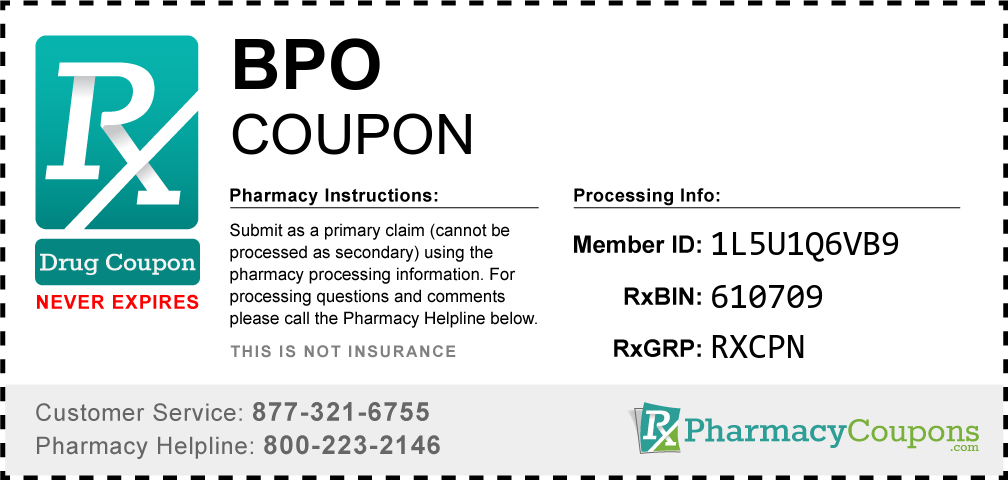 Bpo Prescription Drug Coupon with Pharmacy Savings