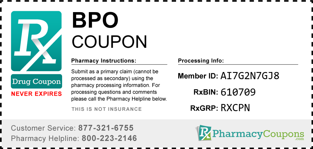 Bpo Prescription Drug Coupon with Pharmacy Savings