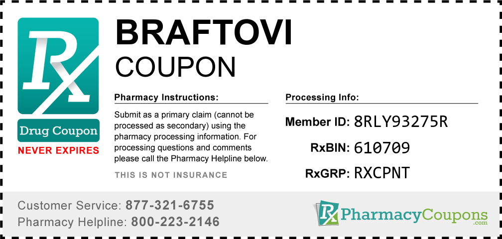 Braftovi Prescription Drug Coupon with Pharmacy Savings