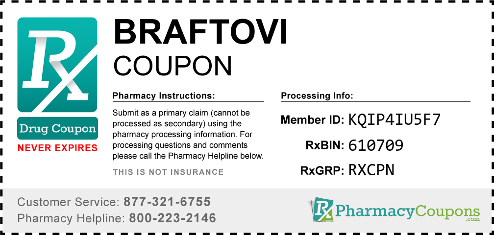 Braftovi Prescription Drug Coupon with Pharmacy Savings