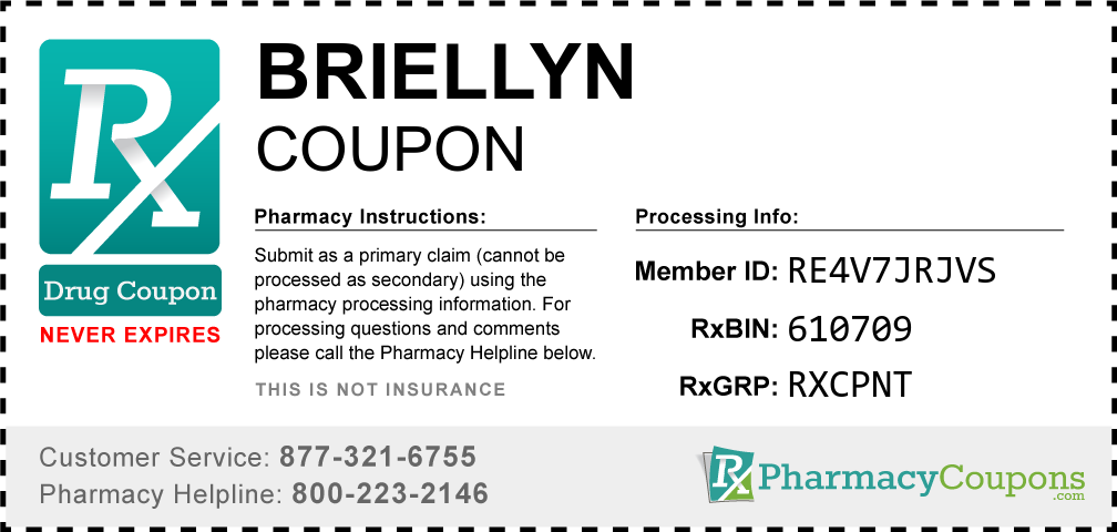 Briellyn Prescription Drug Coupon with Pharmacy Savings