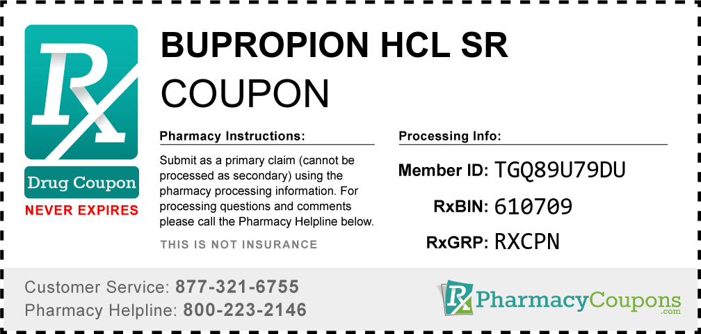 Bupropion hcl sr Prescription Drug Coupon with Pharmacy Savings