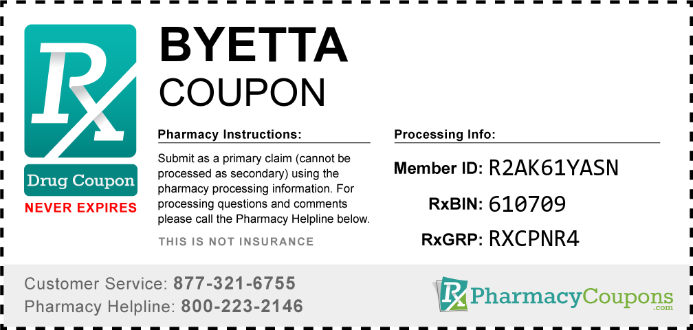 Byetta Prescription Drug Coupon with Pharmacy Savings