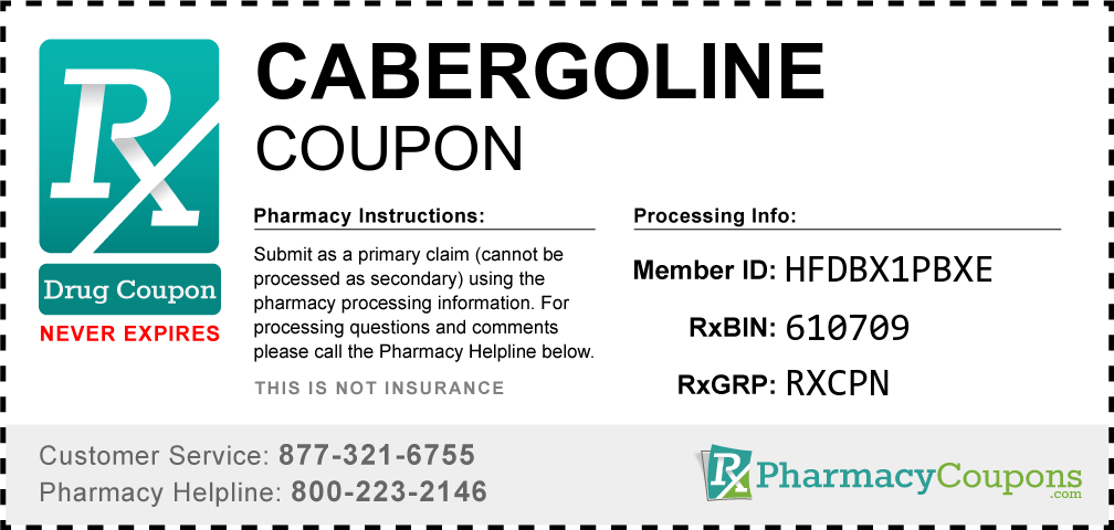 Cabergoline Prescription Drug Coupon with Pharmacy Savings