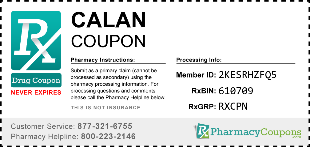 Calan Prescription Drug Coupon with Pharmacy Savings