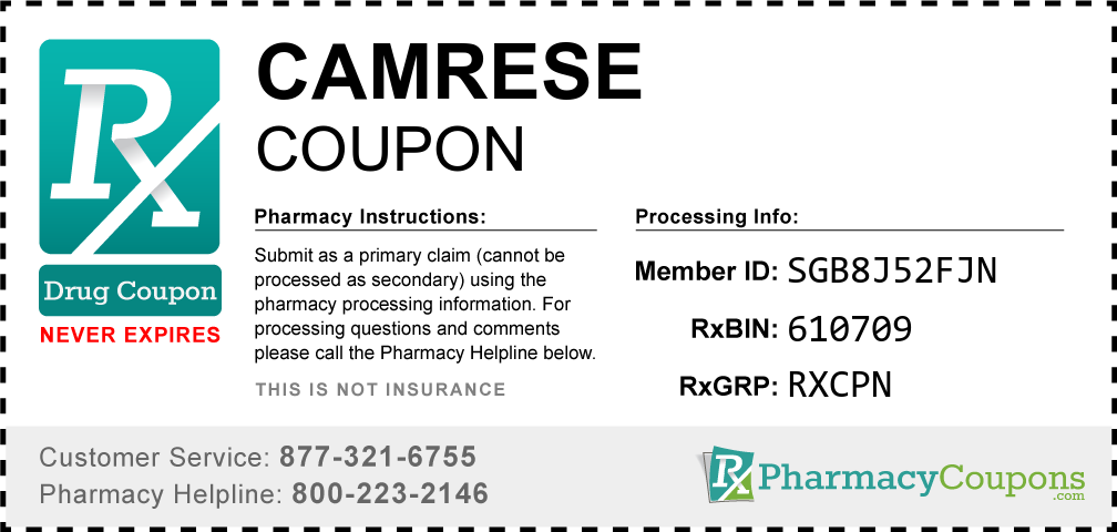 Camrese Prescription Drug Coupon with Pharmacy Savings