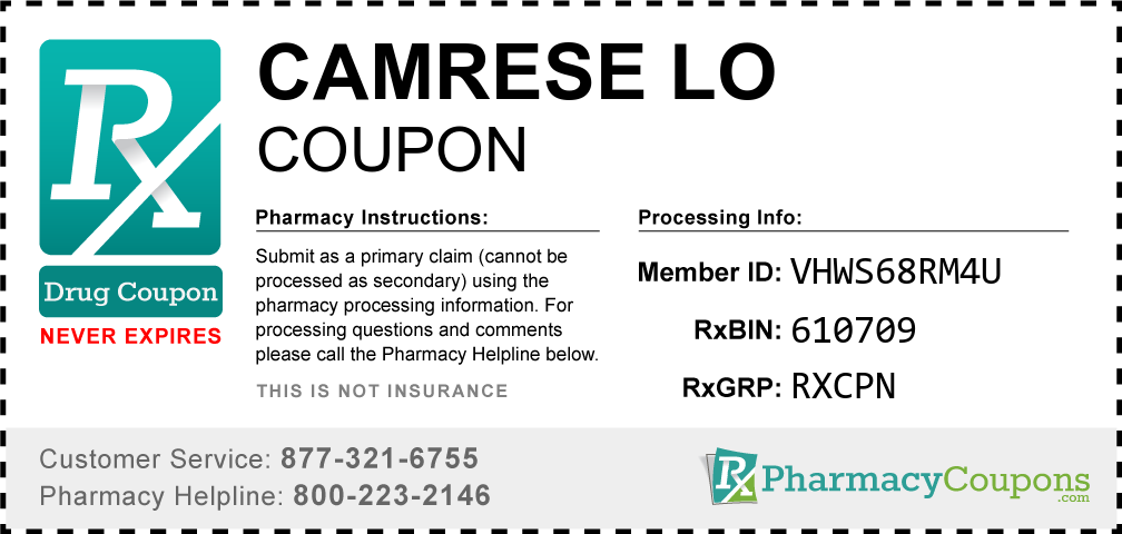 Camrese lo Prescription Drug Coupon with Pharmacy Savings