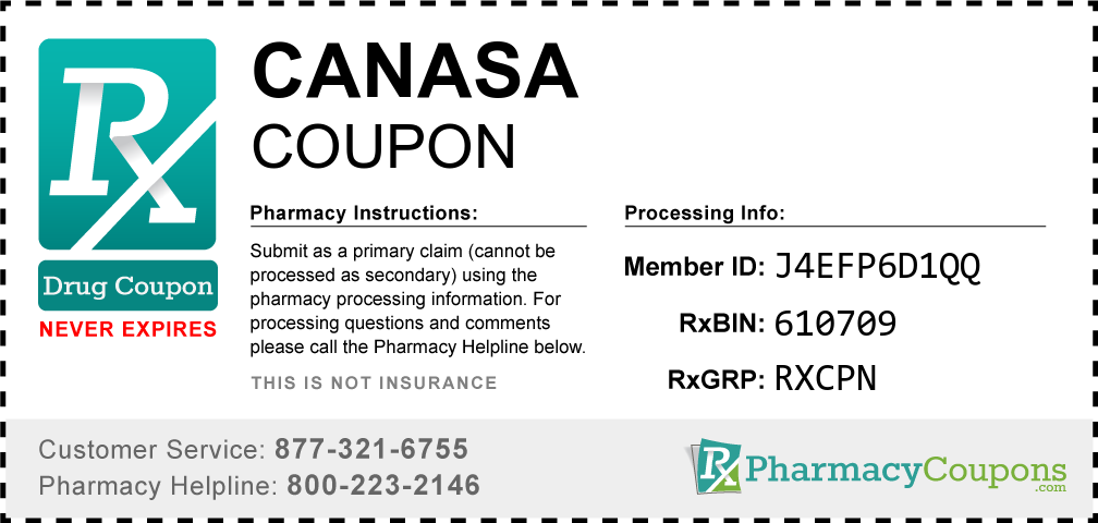 Canasa Prescription Drug Coupon with Pharmacy Savings