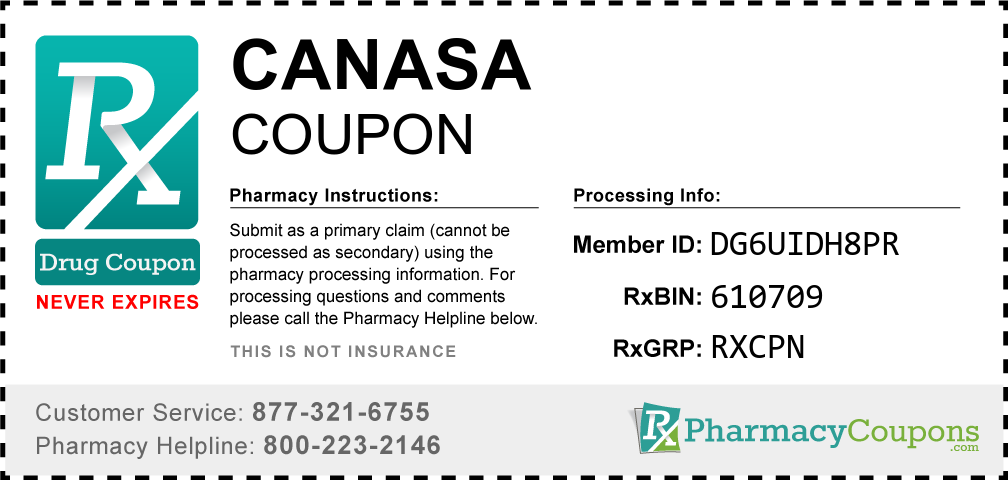 Canasa Prescription Drug Coupon with Pharmacy Savings