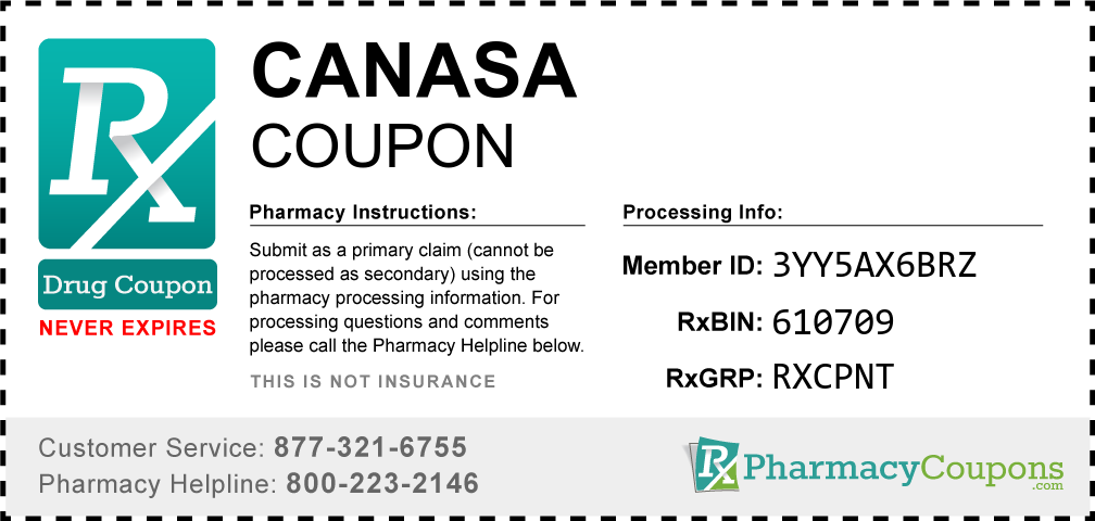 Canasa Prescription Drug Coupon with Pharmacy Savings