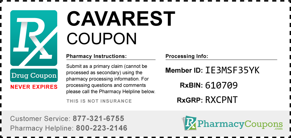 Cavarest Prescription Drug Coupon with Pharmacy Savings