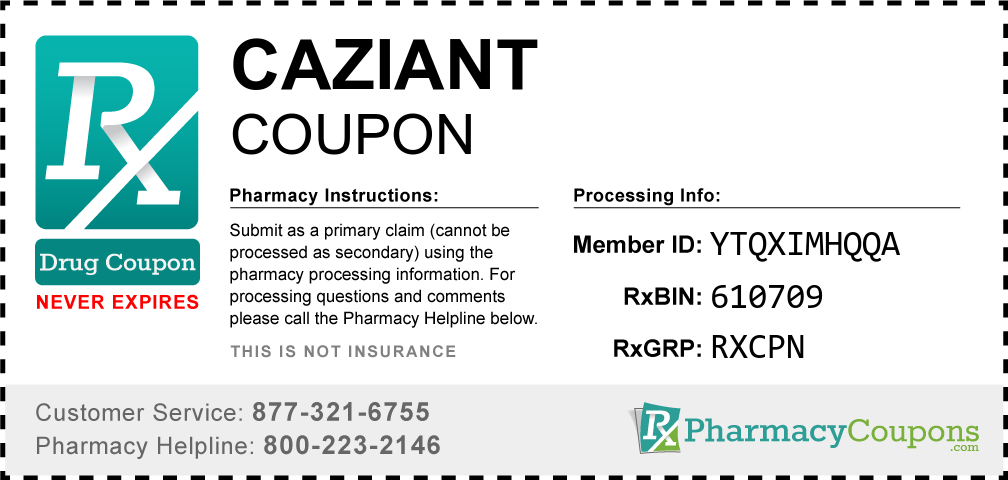 Caziant Prescription Drug Coupon with Pharmacy Savings
