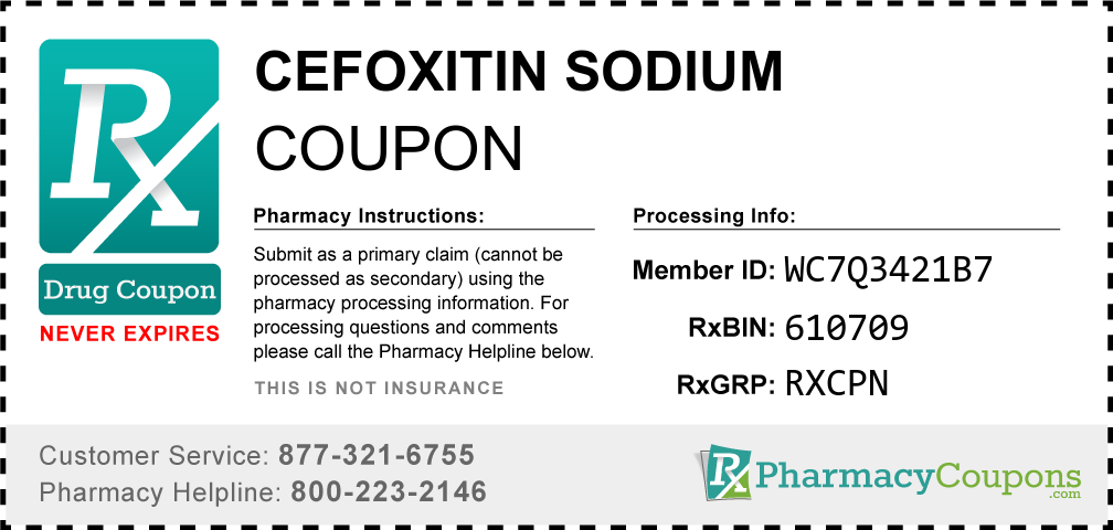 Cefoxitin sodium Prescription Drug Coupon with Pharmacy Savings