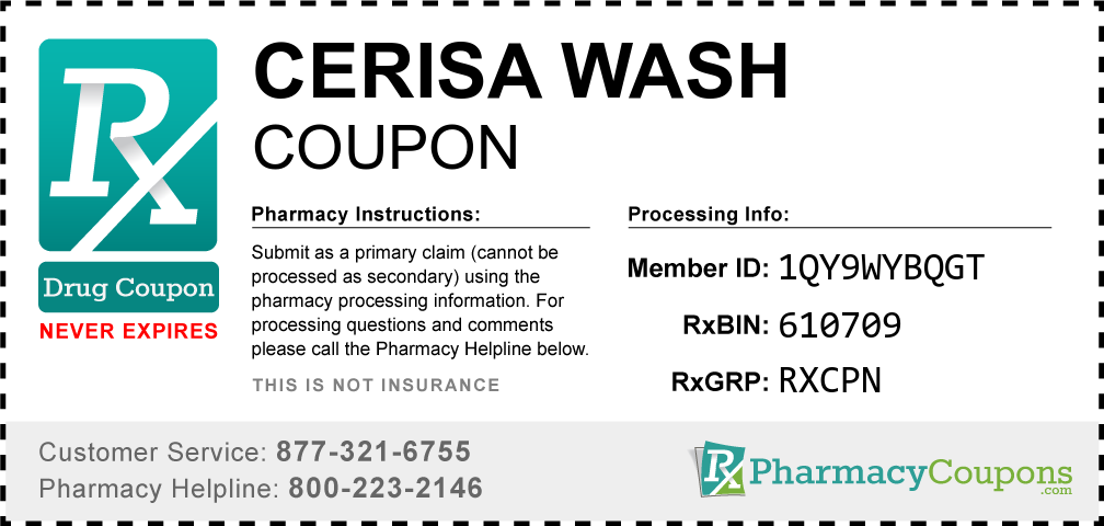 Cerisa wash Prescription Drug Coupon with Pharmacy Savings