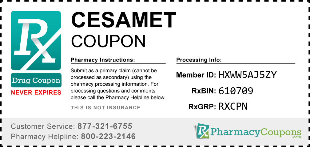 Cesamet Prescription Drug Coupon with Pharmacy Savings