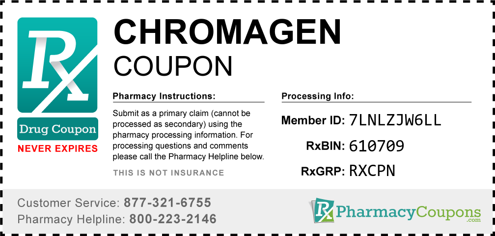 Chromagen Prescription Drug Coupon with Pharmacy Savings