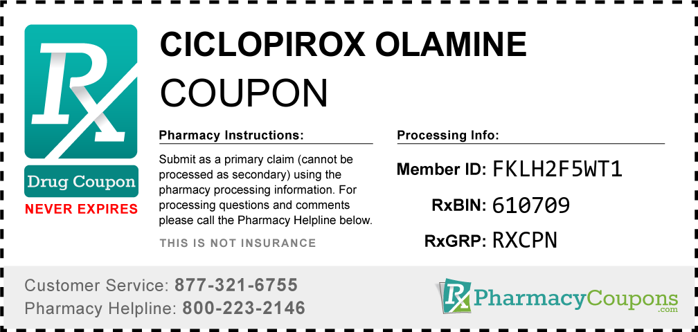 Ciclopirox olamine Prescription Drug Coupon with Pharmacy Savings