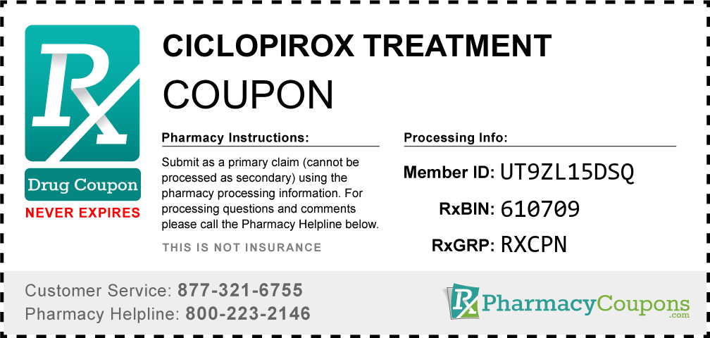 Ciclopirox treatment Prescription Drug Coupon with Pharmacy Savings