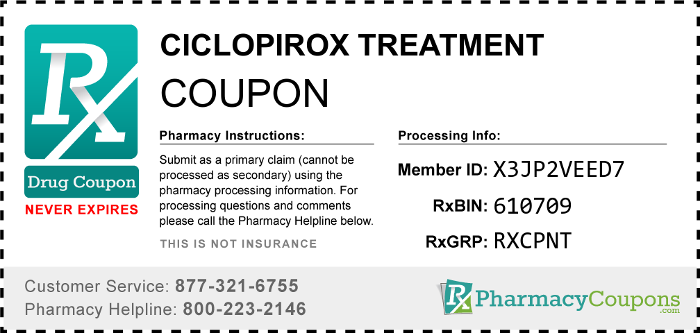 Ciclopirox treatment Prescription Drug Coupon with Pharmacy Savings