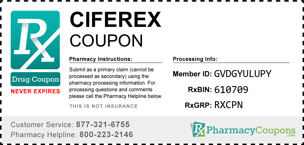Ciferex Prescription Drug Coupon with Pharmacy Savings