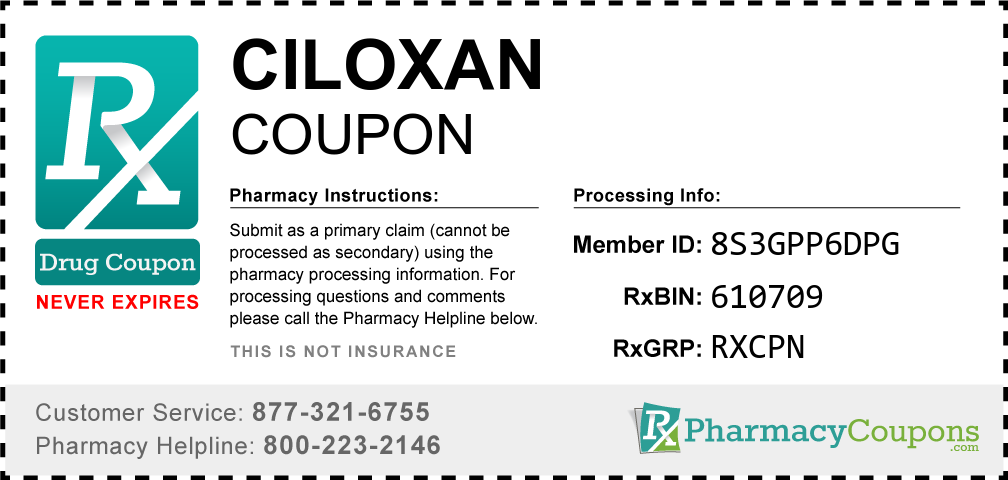 Ciloxan Prescription Drug Coupon with Pharmacy Savings