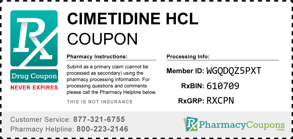 Cimetidine hcl Prescription Drug Coupon with Pharmacy Savings