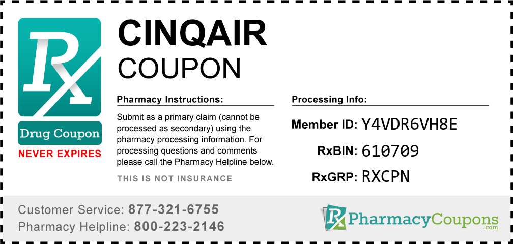 Cinqair Prescription Drug Coupon with Pharmacy Savings