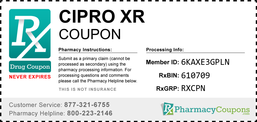 Cipro xr Prescription Drug Coupon with Pharmacy Savings