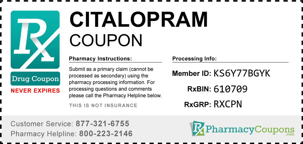 Citalopram Prescription Drug Coupon with Pharmacy Savings