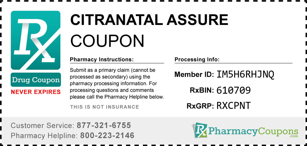 Citranatal assure Prescription Drug Coupon with Pharmacy Savings
