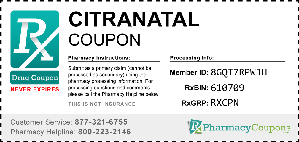 Citranatal Prescription Drug Coupon with Pharmacy Savings