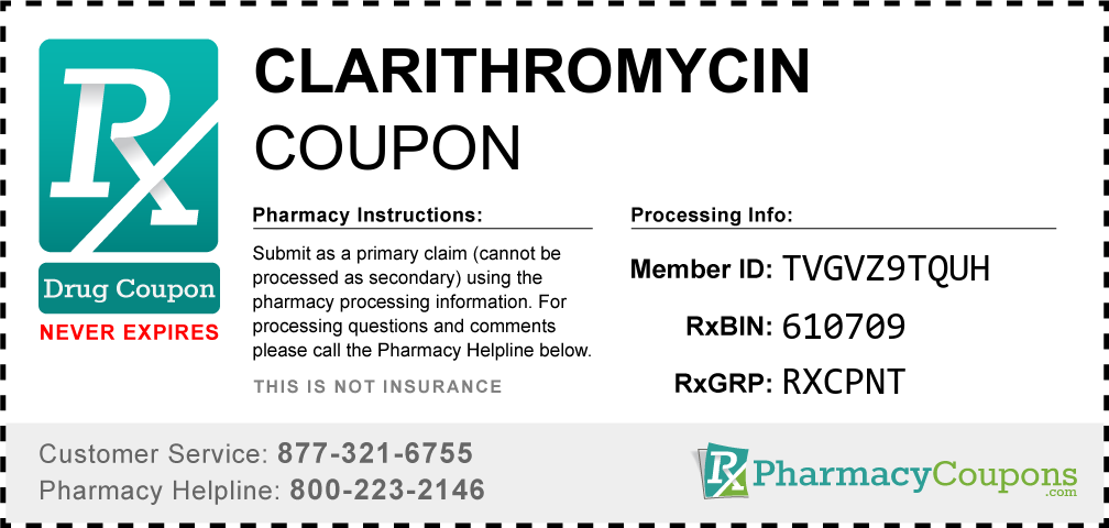 Clarithromycin Prescription Drug Coupon with Pharmacy Savings