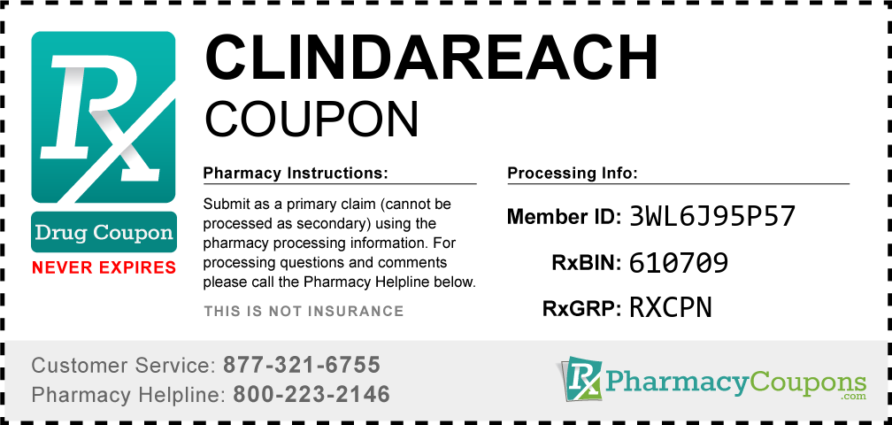 Clindareach Prescription Drug Coupon with Pharmacy Savings