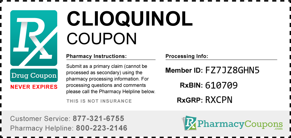Clioquinol Prescription Drug Coupon with Pharmacy Savings