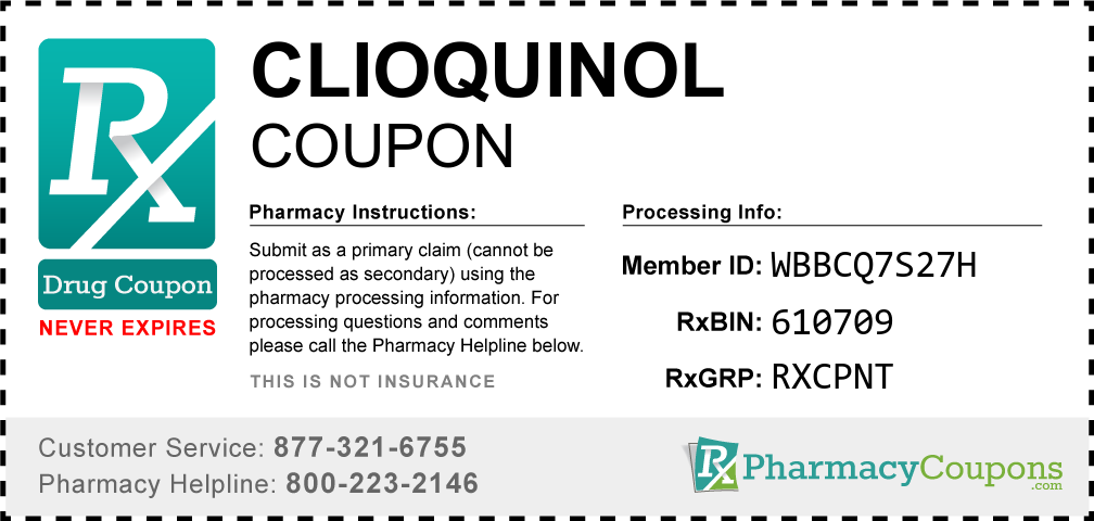 Clioquinol Prescription Drug Coupon with Pharmacy Savings