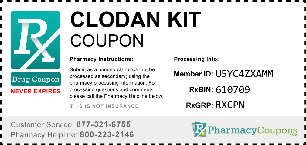 Clodan kit Prescription Drug Coupon with Pharmacy Savings