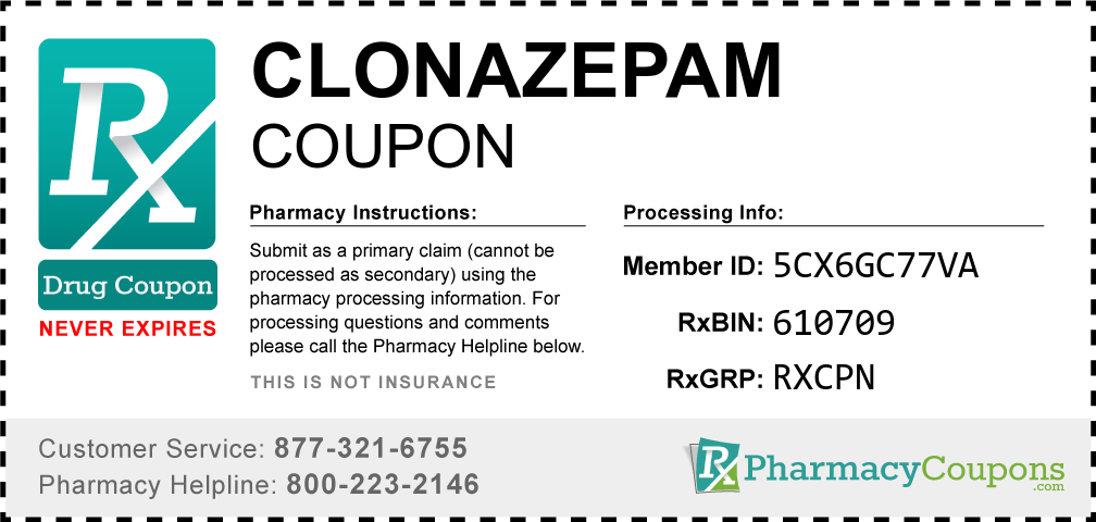 Clonazepam Prescription Drug Coupon with Pharmacy Savings